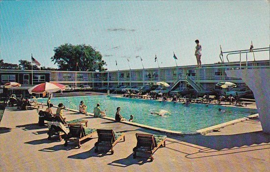 Massachusetts Hyannis Harborview Motel With Pool 1966