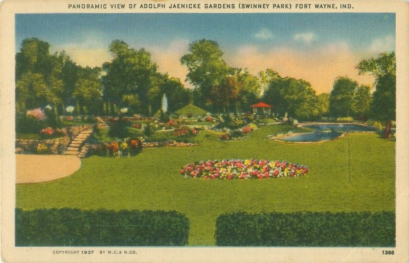 Panoramic View of Jaenicke Gardens Swinney Park, Fort Wayne, Indiana 