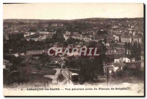 Old Postcard Besancon Les Bains General view taken Plateau Bregille