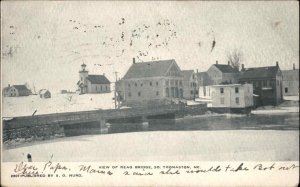 South Thomaston Maine ME Keag Bridge in Winter c1910 Vintage Postcard