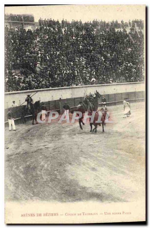 Old Postcard Bullfight Bullfight Arenes de Beziers Good picnic