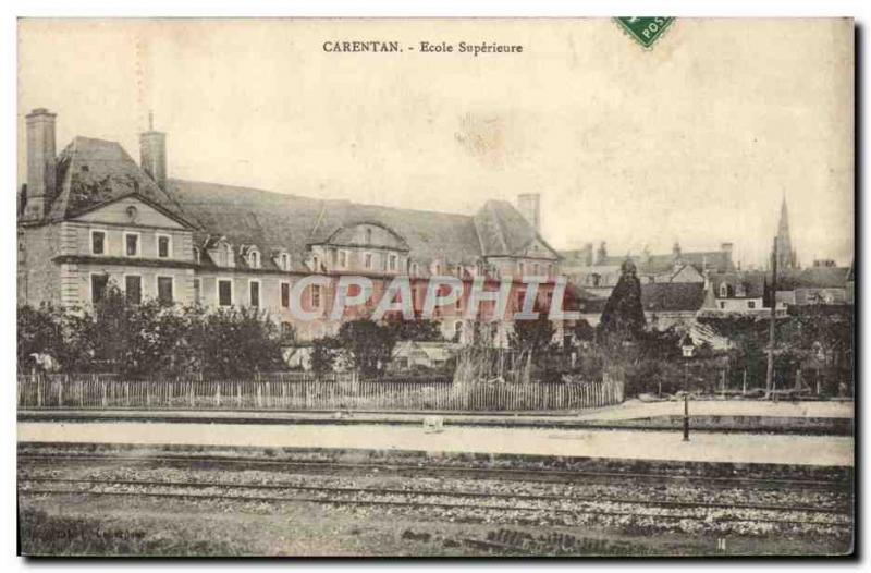 Old Postcard Carentan Ecole Superieure