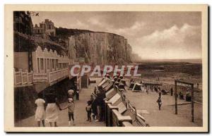 Ault - Descent to the Beach and La Digue Promenade - Old Postcard