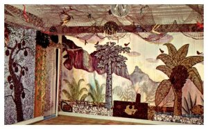 Interior Wall Mural made by Ida Kuhn at Kaawa Oahu Hawaii Postcard