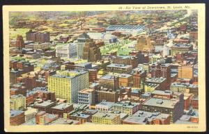 Linen Postcard Used 2/17/44 Air View St Louis MO LB