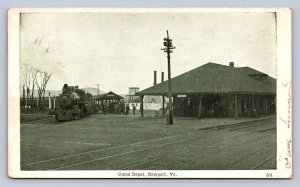 J88/ Newport Vermont Postcard c1910 Railroad Depot 439