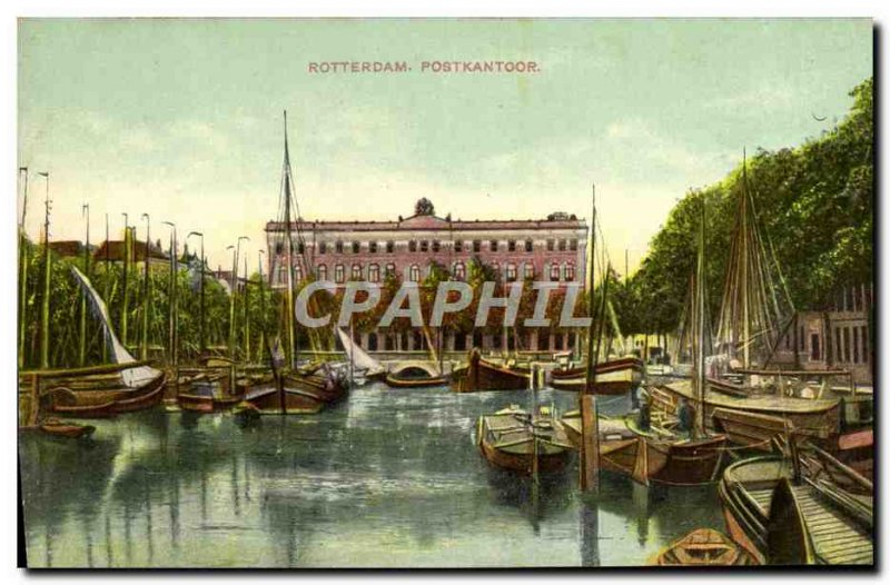 Old Postcard Postkantoor Rotterdam Charter