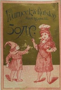 1870's-80's Warnock & Ralston Rock Island ILL. Soap Two Adorable Children P56