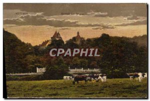 Old Postcard Kettwig Schloss Landsberg Cows