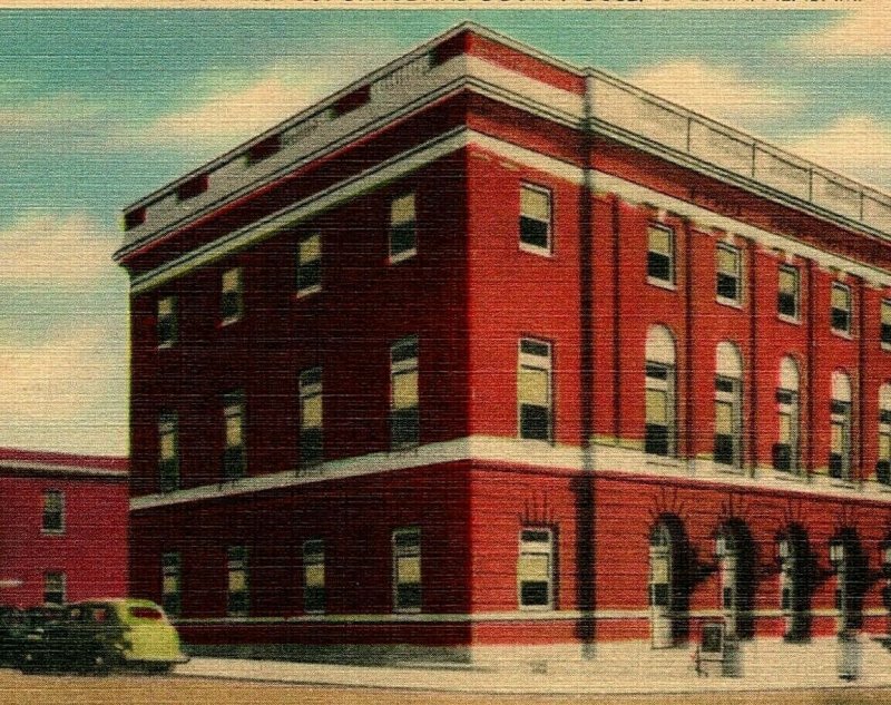 Opelika Alabama AL Court House and Post Office Unused UNP Vtg Linen Postcard