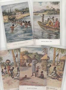 Lot 5 postcards GHANA Gold Coast native village ethnic life
