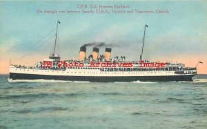 Canadian Pacific Railway, Steamship Princess Kathleen,Seattle-Victoria-Vancouver