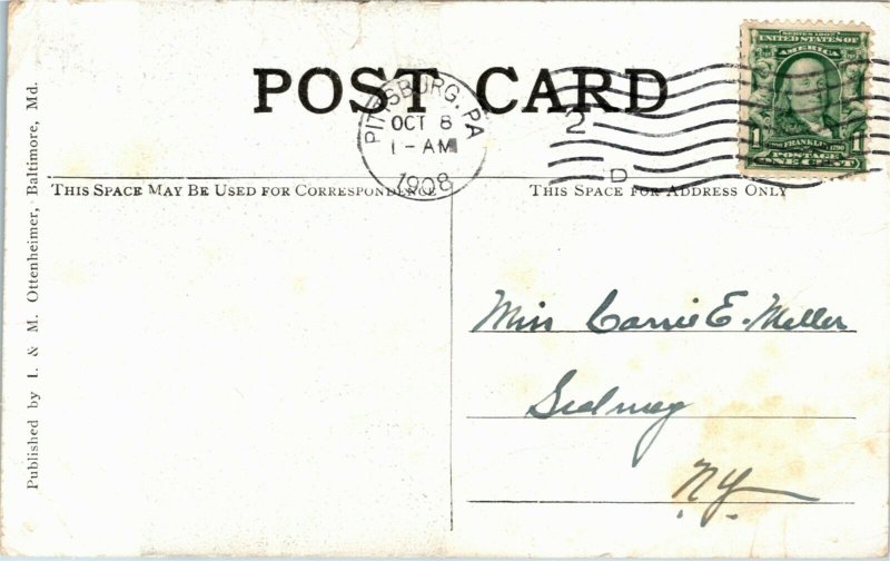 Postcard WV Wheeling St. Matthew's Protestant Episcopal Church 1908 J5