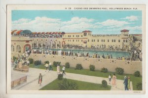P3054, 1934 postcard casino & swimming pool hollywood california ca