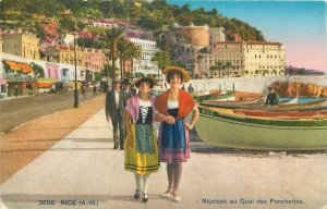 France Postcard Nice Ethnic type folk clothing Nicoises au Quai des Ponchettes