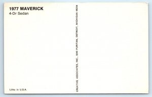 Car Advertising 1977 FORD MAVERICK 4 Door Sedan - Automobile Postcard