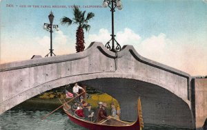 One of the Canal Bridges, Venice, California, Early Postcard, Unused