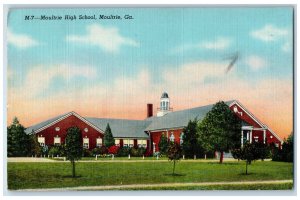 1949 Moultrie High School Moultrie Georgia GA Vintage Posted Postcard