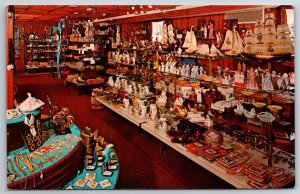 Interior~Frankenmuth Michigan~Bavarian Inn Gift Shop Scene~Koppel Vtg Postcard