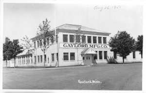Gaylord Michigan Gaylord MFG Co Real Photo Vintage Postcard AA72757