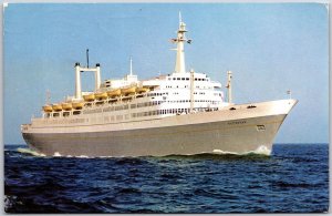 Holland American Line Flagship Rotterdam Luxury Cruises Passenger Ship Postcard