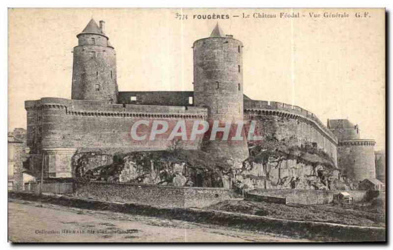 Old Postcard Fougeres Chateau Feodal Vue Generale