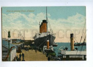 232912 UK LIVERPOOL Liner at Landing Stage Vintage postcard