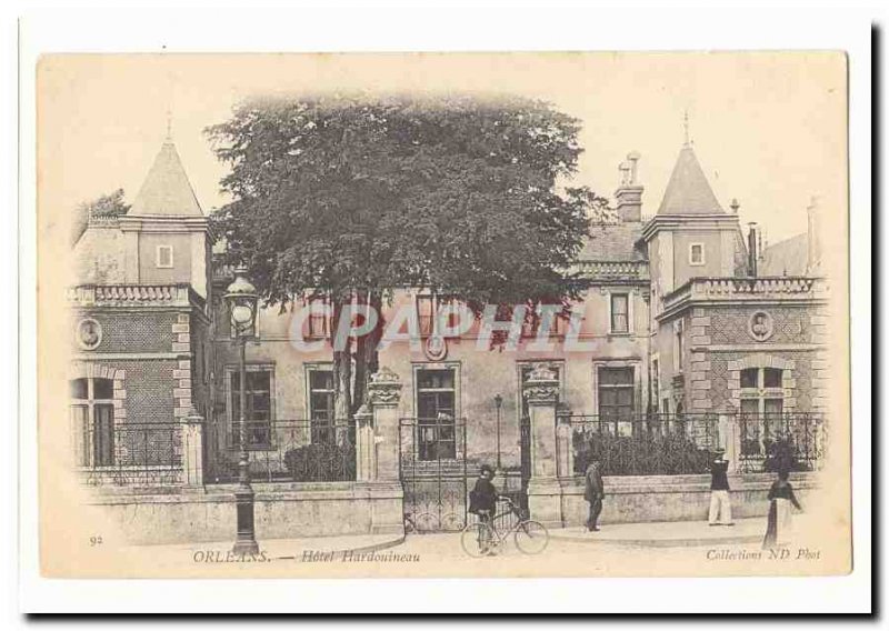 Orleans Postcard Old Hotel Hardouineau (cyclist)