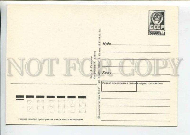 442705 USSR 1989 year Leningrad State Hermitage Museum POSTAL stationery