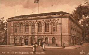 Vintage Postcard 1915 Post Office Building Bellingham Washington