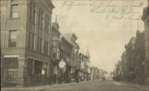 Huntington IN Jefferson St. 1906 Used Real Photo Postcard