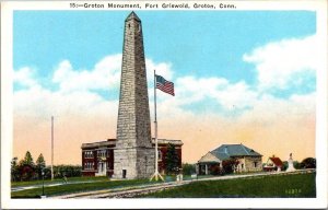 US Army Revolutionary War Vintage Patriotic Postcard - Groton Connecticut