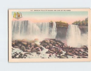 Postcard American Falls Of Niagara And Cave Of The Winds Niagara Falls NY USA