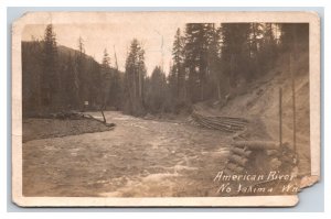 RPPC Road Along American River Yakima Washington WA UNP Postcard R18