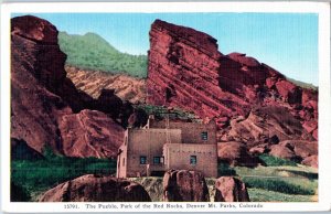 The Pueblo Park of the Red Rocks Denver Mt Parks Colorado Postcard