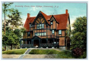 1910 Fraternity House Union College Schenectady New York NY Antique Postcard