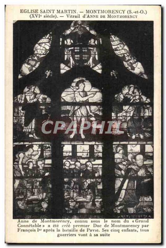 Postcard Ancient Church Saint Martin Montmorency (S and-O) (XVI century) Stai...