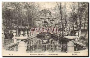 Paris - 6 - Garden of Luxembourg - Medicis Fountain - Old Postcard