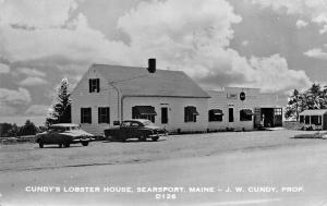 Searsport ME Cundy's Lobster House Snack Bar Old Car Real Photo Postcard