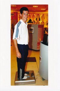 Tim Henman Adidas London Shoe Launch Sport Weighing Scales Press Photo