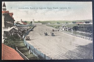 Mint Usa Picture Postcard Automobile Races At Latonia Race Track