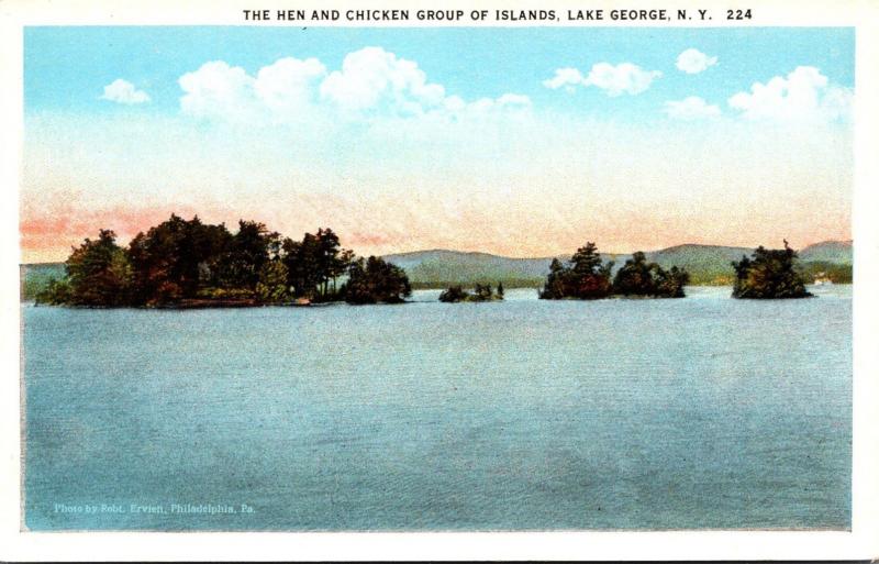 New York Lake George The Hen and Chicken Group Of Islands Curteich