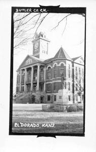 El Dorado Kansas birds eye view Butler Co Court House real photo pc Z12580