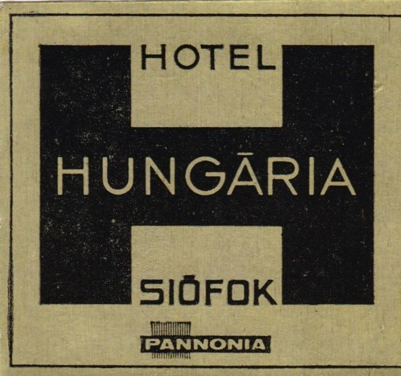 Hungary Siofok Hotel Hungaria Vintage Luggage Label lbl0066