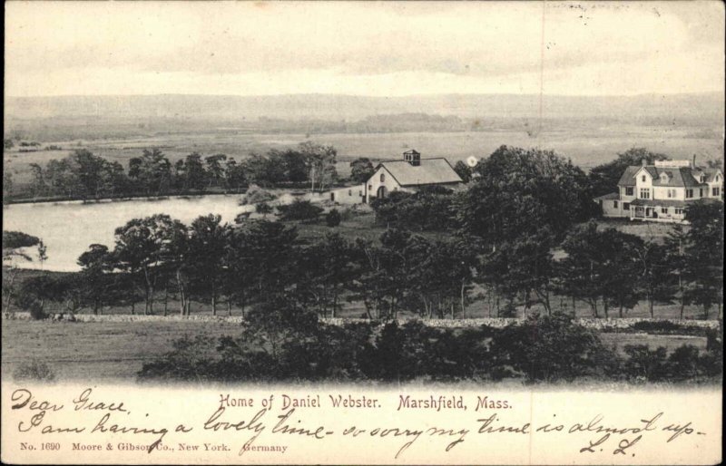 Marshfield Massachusetts MA Home of Daniel Webster c1910 Vintage Postcard