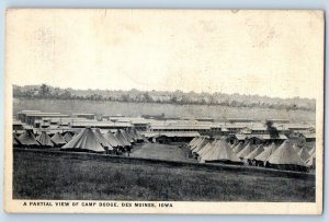 1910 Des Moines Iowa IA Vintage Postcard Partial View Camp Dodge Field Unposted