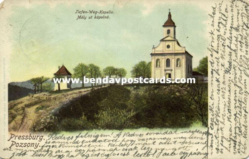 slovakia, BRATISLAVA PRESSBURG POZSONY, Mély ut Kápolná, Chapel (1903) Stamp