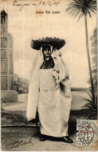 PC CPA MOROCCO, JEUNE FILLE ARABE, VINTAGE POSTCARD (b15306)