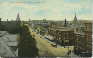 Amherst NS Nova Scotia Victoria Street from Post Office Unused Postcard