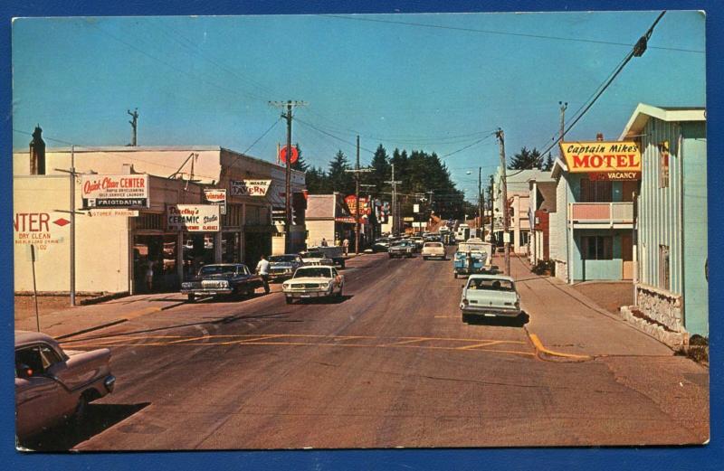 Ilwaco Washington wa Street Scene chrome postcard